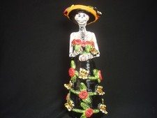 Talavera, Catrina w/ Roses and Butterflies DoD by Mexican Artist Gerardo Garcia picture