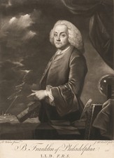 B. Franklin of Philadelphia Vintage Portrait Photo Reprint Wall Art picture