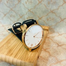 MARY QUANT Watch Black Genuine Leather Excellent Working Condition picture