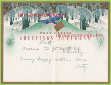 G.P.O. Post Office Greetings Telegram, by Gwynn - used c 1938. picture