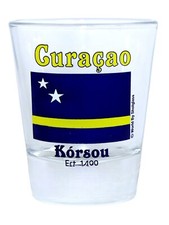 CURACAO (NETHERLANDS ANTILLES) FLAG SHOT GLASS SHOTGLASS picture