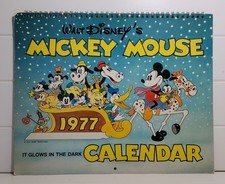 Vintage 1977 Walt Disney’s Mickey Mouse Glow in The Dark Calendar Collection picture