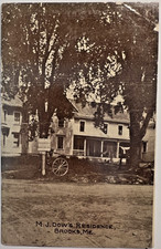 Brooks Maine MARCELLUS J. DOW Residence 1907 Postcard Waldo Co. History H2 picture