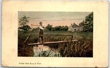 Postcard - After a Day's Toil - Rural Scene - Embossed Print picture