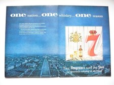 1956 Seagram's 7 Seven Crown Whiskey 2-page Ad night aerial view Washington D.C. picture