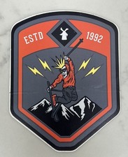 Dutch Bros Coffee Sticker Ski Mountain Mohawk ESTD 1992 Red Grey Skiing  picture