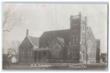 1909 ME Church Scene Street Baldwin Kansas KS RPPC Photo Posted Antique Postcard picture