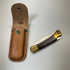 NOS Vintage Klein Tools 44037 Sportsman Knife Japan Ebony Brass 5186 Sheath picture
