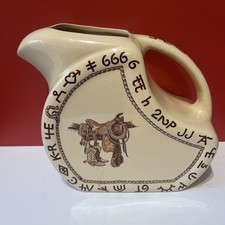 Vintage Wallace China Boots & Saddle 7” Pitcher 64 Oz. Large Western Cowboy  picture