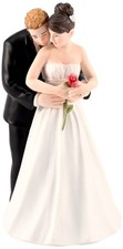 WEDDINGSTAR Yes to the Rose Bride and Groom Porcelain Figurine Cake Topper, L... picture