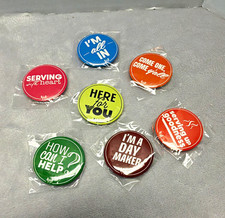 Lot of 6 Motivational Whataburger Pinback Buttons Assorted Colors picture