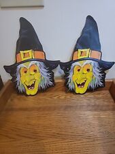 Vintage TSAN HIY CO Halloween Die Cut Witch Set Of 2 USED picture