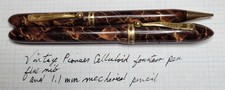Vintage David Kahn Pioneer Fountain Pen/Pencil Set - fine nib - 14k plated nib picture