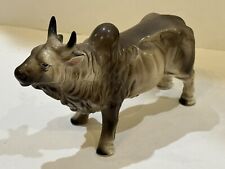 Vintage Brahman Bull Figurine Porcelain Cow Bulls 9x6 Brahma Bull large picture