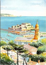VINTAGE CONTINENTAL SIZE POSTCARD VIEW FROM VICTORIA TOWER GUERNSEY BRITAIN picture