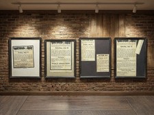 Lot of 4 Vintage 1970s Indiana Estate Auction Sale Newspaper Ad Flyers Framed picture