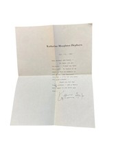 Katharine Hepburn Actress Original Signed Autograph Letter Dated 1987 picture