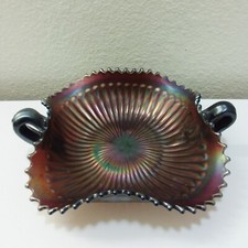 Vintage Northwood Carnival Glass Bowl in Amethyst, 7.50 Inches Width picture