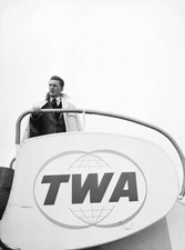 American Actor Kirk Douglas On An Airplane Steps 1960S Historic 1960s Old Photo picture