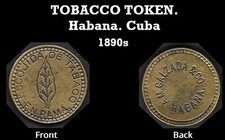 RARE Cuban Tobacco TOKEN of Salary in Havana Cigar Factory. 1890s. bands, labels picture