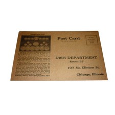 Vintage Woman's World Chicago Advertising Postcard Rose Dinner Set Needle Case picture