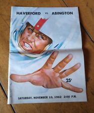 Rare 1962 Vintage Abington Vs. Haverford High School FOOTBALL PROGRAM picture
