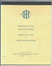 1911 IH Farm Power House Building Plans Specifications & Material List Reprint picture