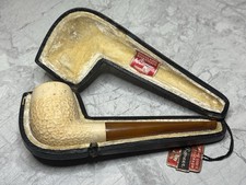 Vintage Block Meerschaum By Pioneer Pipe With Leather Hinged Case picture