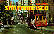Vtg San Francisco Cable Car looking down California Street CA Unused Postcard picture