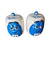 2 M&M's Ceramic Candy Cookie Jars with Lid Canisters Blue Galerie 2003 picture