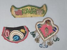 Antique Iroquois Beaded Bag, and Trinkets Early 20th Century 3 pcs picture