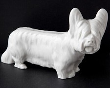 ANTIQUE 8.5 inch Long MEISSEN SKYE TERRIER PORCELAIN DOG FIGURINE picture