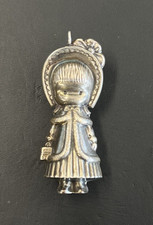 Vintage 1973 Joan Walsh Anglund Little Girl / Sister Sterling Silver Ornament picture
