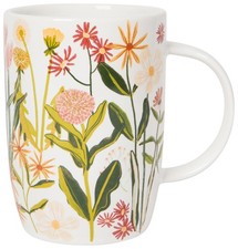 Now Designs Tall Bees Blooms Stoneware Mug Multicolor 18 Oz Classic Ceramic picture