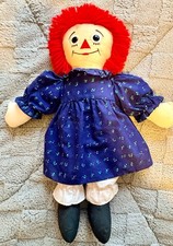 Vintage 1991 Applause Raggedy Ann Doll I Love You Heart Blue Dress Plush picture