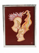 Gustave Kaitz Silent Masks Signed First Edition Original Decograph Framed Art picture