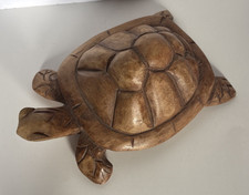 Hand-Carved Wooden Tortoise or Turtle With a Natural Finish picture