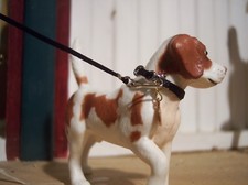 Jaapi BLACK small dog collar w/black leash for Breyer Animals, not for real dogs picture