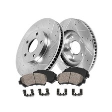Callahan BRAKE PARTS Front Drilled Slotted Brake Disc Rotors and Ceramic Brak... picture