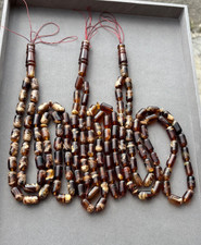 Set of 3 Sumatra Amber Capsule Beads – 45-Count Tasbih Dhikr Prayer Beads Amber picture