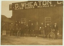 Photo:Millville NJ Wheaton Glass Works Workers 1909 Men Bicycles picture