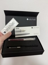 Otto Hutt Design01 Dark Red Burgundy German Fountain Pen Sterling Silver M Nib picture