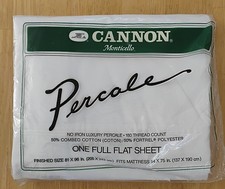 Vintage Cannon Monticello White Percale Full Flat Bed Sheet NOS New picture