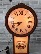Large Miller Beer Plank Road Brewery Illuminated Clock Lighted Bar Sign - 1980s picture
