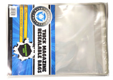 100 THICK Resealable Magazine Bag Protection Poly Sleeves Archival Quality 2 mil picture