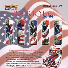 WINLITE Patriotic American flag Refillable Adjustable lighters 50 Pcs Display picture