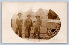 K5/ Interesting RPPC Postcard c1910 Occupational Men Overalls Wagon 433 picture