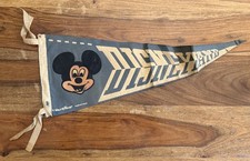 Vintage Disneyland Felt Pennant Blue Mickey Mouse Head Walt Disney Productions picture