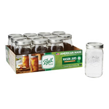 32 Oz Mason Jars, Wide Mouth Quart Canning Jars with Lids and Rings, 12-Pack Lar picture