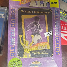 Metallic Impressions Muhammad Ali All-Metal Embossed Collector Cards Tin Box picture